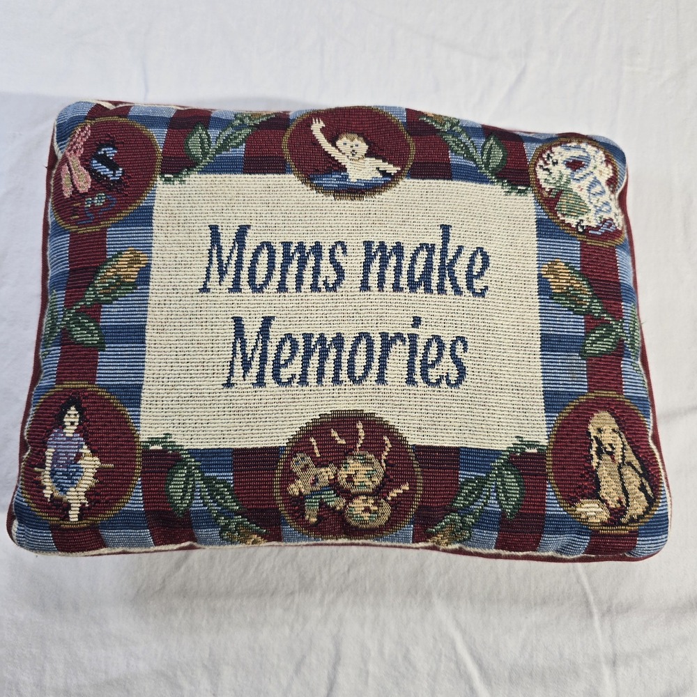Moms Make Memories Decorative‎ Tapestry Accent Pillow 8" X 10" Mothers Day Gift